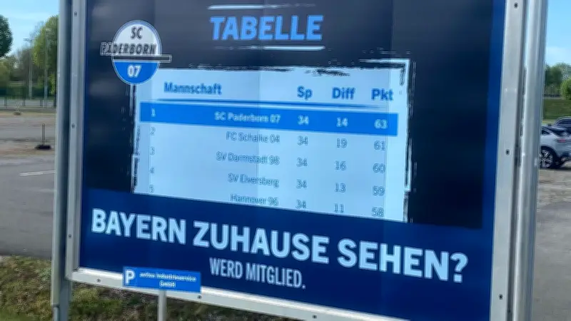 Freche Aufstiegstabelle in Paderborn sorgt für Lacher