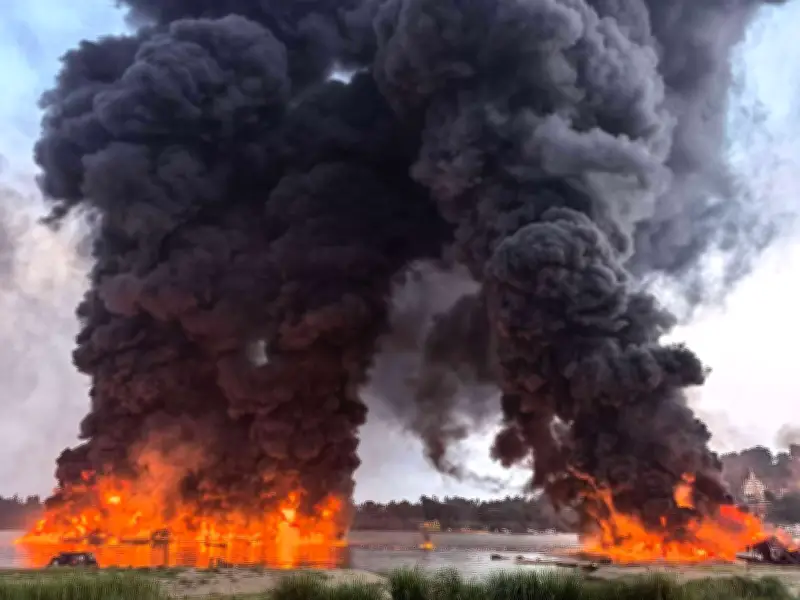 Großbrand in Myanmar: Öltanker-Explosion verwandelt Hafen in Feuerhölle