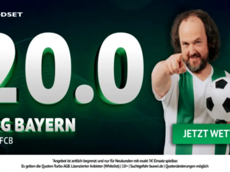 ODDSET bietet sensationellen 20,0-Quotenboost für Bayern-Sieg gegen Real Madrid