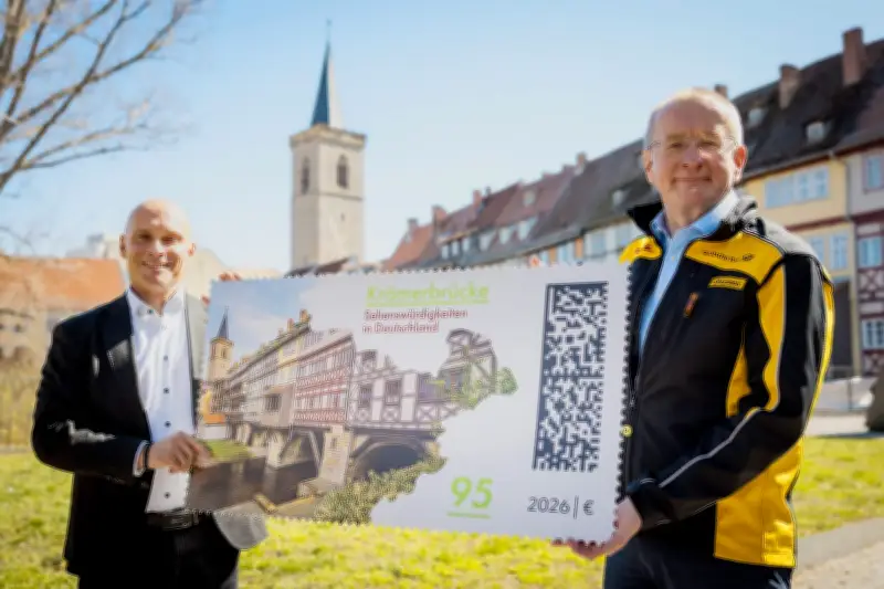 Sonderbriefmarke: Erfurts Krämerbrücke ziert neue 95-Cent-Marke als Sammlerstück