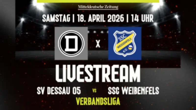 Spitzenspiel in Sachsen-Anhalt: SV Dessau 05 empfängt SSC Weißenfels im Livestream