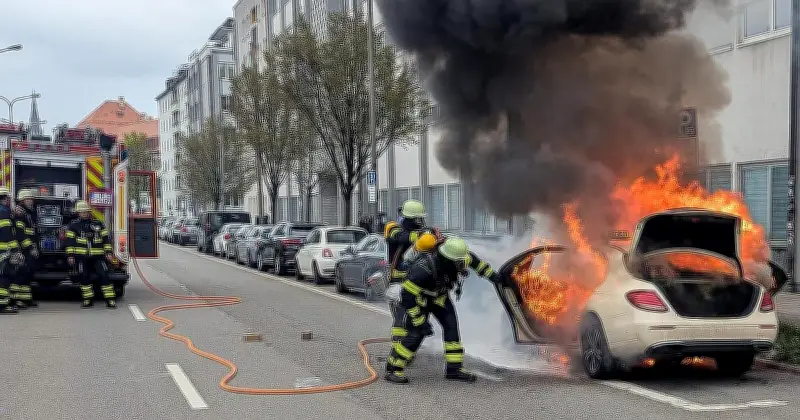 Taxi in Obergiesing völlig abgebrannt: Polizei sucht nach Brandursache