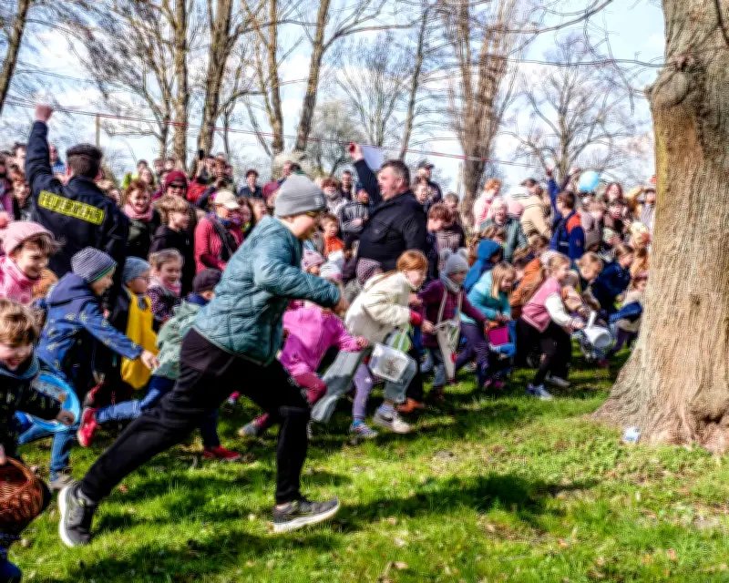 Traditionelle Ostereiersuche an der Vehsenmühle lockt zahlreiche Kinder nach Gräfenhainichen