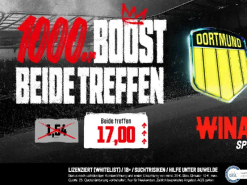 Winamax Quotenboost: 17,00 auf Dortmund gegen Leverkusen am 11.04.