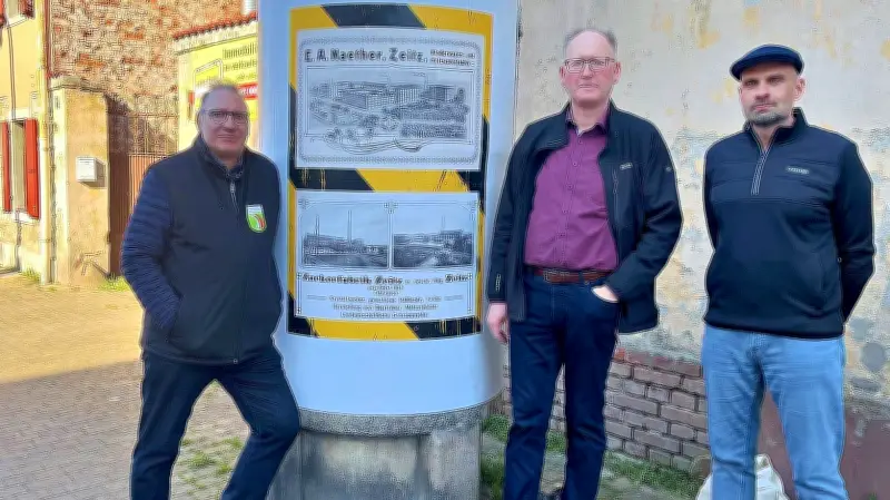Zeitzer Geschichte im Großformat: Drei Litfaßsäulen erzählen Heimatgeschichten