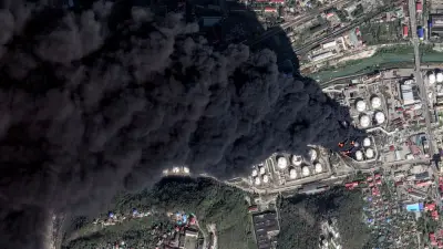 Drohnenangriff löst Giftwolken-Katastrophe aus: Russische Raffinerie brennt seit Tagen