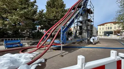 Eisige Baustelle in Bernburg: Liebknechtstraße bleibt länger gesperrt