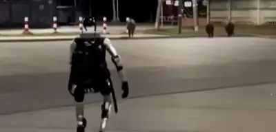 Humanoider Roboter Edward Warchocki verscheucht Wildschweine in polnischer Ortschaft