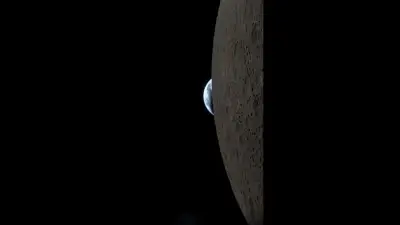 NASA-Astronaut filmt seltenen Erduntergang hinter dem Mond bei Artemis-Mission