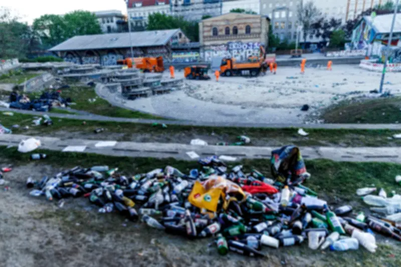 1. Mai in Berlin: BSR kämpft gegen Müllberge und Glasscherbenflut