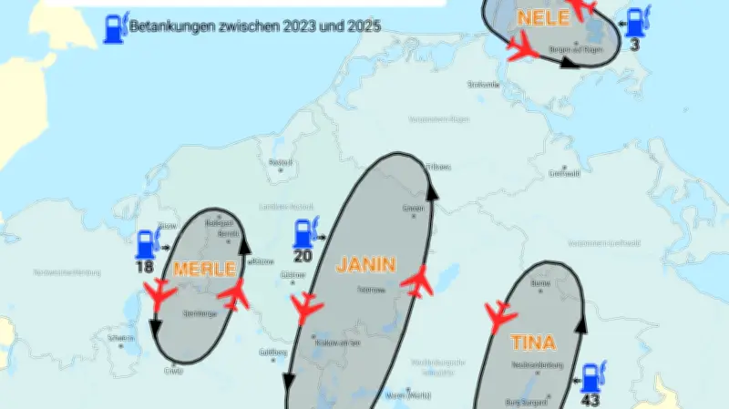 Luftbetankung über MV: Vier Zonen für Kampfjets