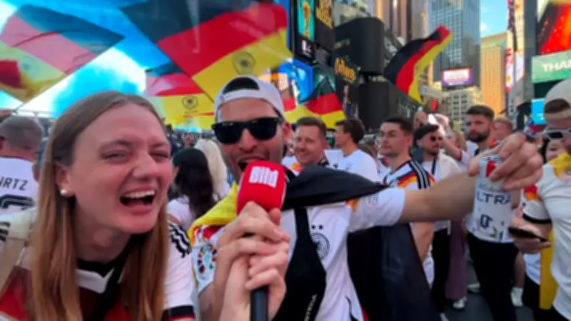 Deutschland-Fans feiern Undav am Times Square ausgelassen