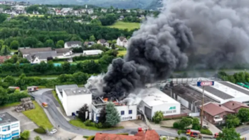 Großbrand in Lagerhalle bei Wetter an der Ruhr: A1 zeitweise gesperrt