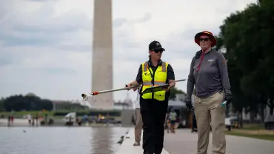 Trump macht aus Algen-Posse am Reflecting Pool Justiz-Farce