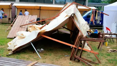 Unwetter legt Berlin lahm: Stände zerstört, Tennis-Turnier evakuiert