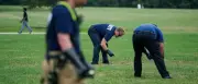 Anti-Trump-Slogan „8647“ auf Rasen in Washington gesprüht