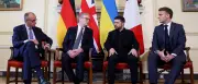 Krieg in der Ukraine: Merz, Starmer und Macron beraten mit Selenskyj in London