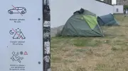 Wildcampen an Berliner East Side Gallery: Trotz Verbot und hoher Strafen