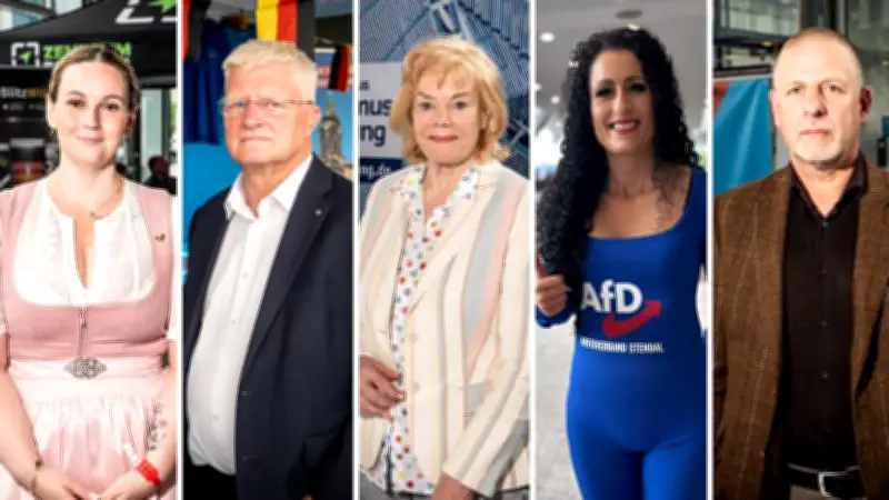 AfD-Parteitag: Maskottchen und Vordenker im Hintergrund