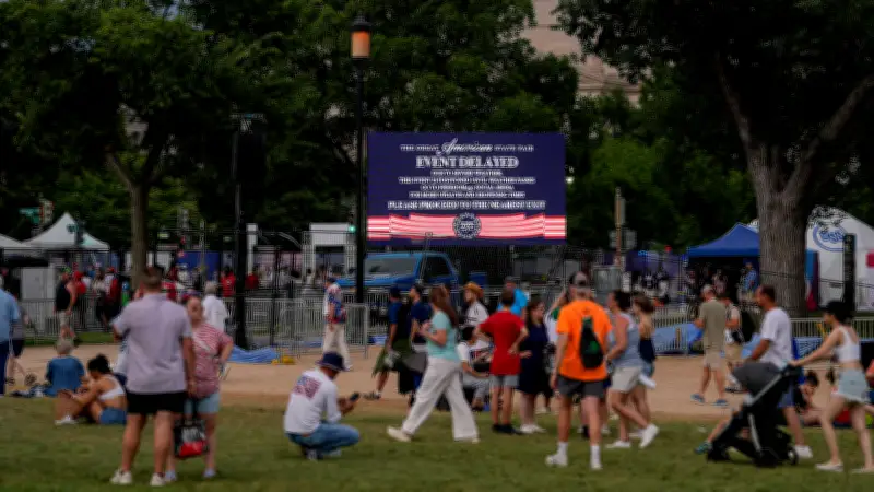 Chaos bei Trumps USA-Party: Evakuierung wegen Gewitterwarnung