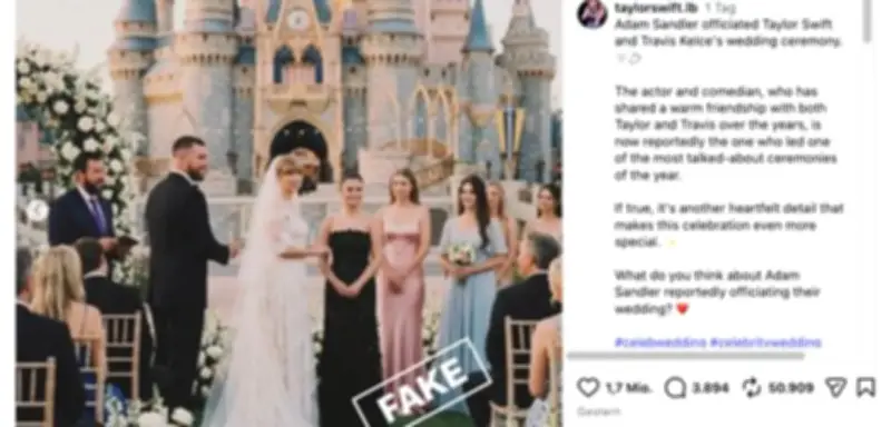 KI-Bilder von Taylor Swift und Travis Kelce: Millionen Likes für Fake-Hochzeit