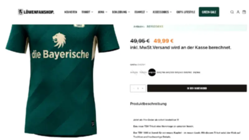Panne im 1860-Fanshop: Kinder-Trikot im Sale teurer als zuvor