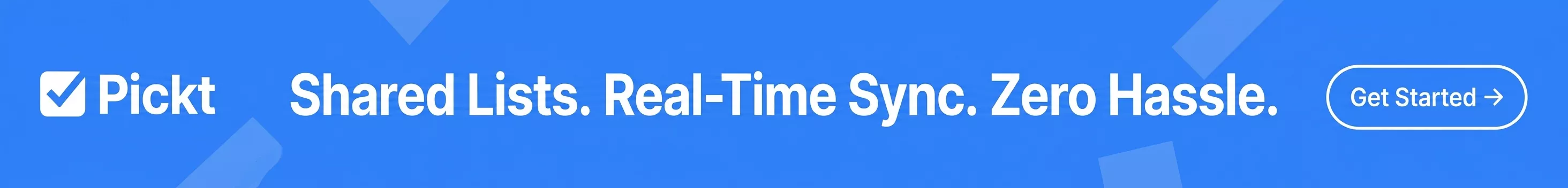 Pickt In-Feed-Banner — kollaborative Einkaufslisten-App für Telegram